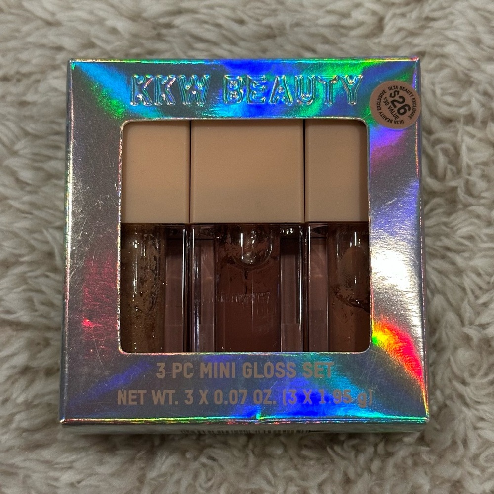 NWT kkw beauty 3 pc mini gloss set